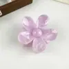 Grampos de cabelo europeus e americanos transfronteiriços novos de cor mutável para mulheres, presilhas de tubarão de moda de alta qualidade, presilhas de cabelo de frangipani