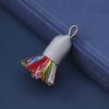 Mini Borlas com Pontas de Borla, Borlas Curtas e Grossas em Fio de Algodão Estilo Xizang, Borlas Coloridas de Fio de Algodão Tecidas à Mão para DIY, Produto Acabado