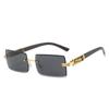 2026 Nuevo Estilo Gafas de Sol Sin Marco con Borde Cortado Moda Europea y Americana Cuadradas de Marco Grande Gafas de Sol de Gama Alta Venta al por Mayor