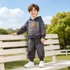 Conjunto de Ropa de Otoño e Invierno para Niños 2026 Nuevo Moda Sudadera con Capucha de Felpa para Niños Conjunto de Dos Piezas Ropa de Invierno para Bebé