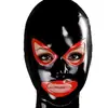 Con Visera Roja Ojos Abiertos con Cremallera Adecuado para Ropa Deportiva Máscara de Goma Para Fiesta en Club Halloween
