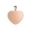 Placa lisa pulida espejo de acero inoxidable colgante de corazón joyería de acero de titanio colgante de placa de identificación lisa grabado láser