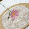Buquê Tecido Flor Gesang Crochê Artesanal Flores Artificiais Lã Mesa de Escritório Decoração de Casa Flores Tricotadas Atacado Haste Única
