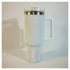 Taza de Coche de 40 oz con Asa, Termo Portátil para Vehículo, Taza con Pajita de Acero Inoxidable, Rompehielos, Fuente de Taza