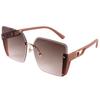 Lentes de sol sin montura para mujer cuadrados adelgazantes verano nuevos protección solar protección solar estilo coreano ins celebridad de Internet lentes de sol de alta gama