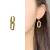 Pendientes en forma de U de estilo minimalista fresco europeo y americano, múltiples opciones de uso, broches para orejas de anillo simple y doble con circonita, pendientes de alta gama modernos y versátiles