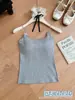 25203 # Top de Tirantes Ribeteado de Moda Primavera y Verano con Lazo, Almohadillas en el Pecho y Tirantes Finos, Adelgazante, Dulce y Versátil
