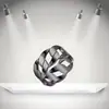 Anillo de Acero Inoxidable con Diseño de Cadena Sencillo Shengxi Europeo y Americano Transfronterizo, Anillo de Cadena Hueca de 8 mm