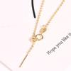 Collar Universal de Oro Verdadero de 18K Chapado en Cobre para Mujer Aguja Passepartout DIY con Aguja Ajustable Cadena Larga y Larga para Clavícula Cadena Flash O