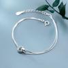Pulseira Nalan Prata S925 para Mulheres Estilo Coreano Moda Anel Joia de Mão Joia Elegante de Encaixe S3241