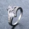 Anillo de Corazón Blanco Diamante Zirconia Colorido Platinum de Lista de Deseos de Amazon Estilo Europeo y Americano Personalizado Moda Primera Joyería