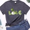 Camiseta verde irlandesa LOVE popular al por mayor transfronteriza Camiseta verde irlandesa de manga corta del festival St. Parcret