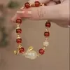 Pulseira Encaixável Igual de Celebridade da Internet para Mulheres Design Literário Ins Pulseira com Fecho de Paz Presente de Aniversário para Melhor Amiga Venda por Atacado