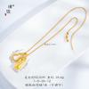 Collar Pixiu de calabaza hueca con arena dorada vietnamita de larga duración, cadena de clavícula de la suerte, accesorios para suéter