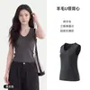 Chaleco sin mangas de lana Tencel para mujer, Ropa exterior de verano 2026 Nueva Camiseta holgada casual de moda para mujer