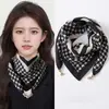 Bufanda Cuadrada Cálida Nueva y Elegante con Hebilla Magnética, Pañuelo Triangular de Seda, Bufanda de Algodón para Mujer, Bufanda Versátil para el Cuello para Primavera y Otoño, Elegante Bufanda para el Cuello