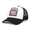 Especial transfronterizo para gorra de béisbol de malla con parche de animal y protección solar, bordado europeo y americano, gorra de béisbol de camionero de comercio exterior