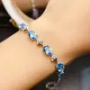 Venta al por mayor de fábrica Popular Pulsera de Topacio Natural Plata S925 Incrustada Piedra Principal 6*8 Joyería de Lujo Venta Directa de Fábrica