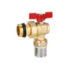 Conector de latão crimpado ângulo válvula de esfera DN25 para manifold de aquecimento por piso radiante, válvula de esfera frontal com rosca interna para sistema HVAC
