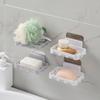 Caja de jabón hueca sin costuras, directa de fábrica, creativa, cuadrada sin costuras, con adhesivo de pared resistente, para inodoro