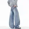 Nuevos Jeans de Pierna Ancha Estilo Americano Lavados con Rayas Laterales y Efecto Desgastado para Hombre Primavera 2026, Elegantes Pantalones
