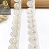 Bead Lace Dupla Cor Lace Bordado Solúvel em Água Código de Barras 3cm Ouro Branco Malha Bordado Lolita Acessórios Feitos à Mão