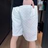 Shorts Brancos Xadrez Masculino Verão Design Nicho Calças de Cinco Pontos Marca Trendy Casal Soltos Casuais Calças Grandes