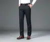 Pantalones de Hombre Primavera y Otoño Algodón Grueso Lana Pantalones Casuales para Hombre de Mediana Edad Rectos Sin Planchar Pantalones de Negocio Pantalones Forrados de Polar para Hombre