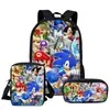 Mochila de Liberación Rápida Transfronteriza de Dibujos Animados de Mario para Estudiantes de Primaria y Secundaria Bolsa Escolar de Tres Piezas Mochila Bolso de Hombro Estuche para Lápices Venta al por Mayor