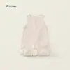 Vestido Vall Liso Sem Manga para Meninas Verão 2025 Novo Design de Nicho Estilo Coreano Infantil Vestido Princesa de Renda
