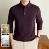 Camisa polo masculina de manga comprida com gola para comércio exterior transfronteiriço, estilo primavera e outono, camisa casual de negócios para homens, adequada para pais