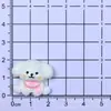 Adesivo de Resina de Cachorrinho Sentado Desenho Animado Fofo DIY Cola de Creme Buraco para Sapatos Ímã de Geladeira Capa de Celular Material Atacado