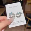 Anillo abierto estilo ins azul claro floral de circón, mariposa, chica de primavera, nicho, apilable, anillo de dedo de alta gama