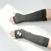 Mangas Falsas Largas de Punto Trenzado para Mujer, Nuevos Calentadores de Brazos de Lana sin Dedos de Medio Dedo Otoño/Invierno, Accesorios de Moda
