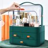 Caja de almacenamiento de cosméticos para dormitorio, escritorio, caja con acabado a prueba de polvo, tocador, productos para el cuidado de la piel, transparente con tapa, caja de cosméticos al por mayor