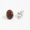 Moda Transfronteriza Europea y Americana Anillo Metálico Brillante Liso Set de Anillos Abiertos Anillo Ancho de Resina Exagerado Ins Manchado