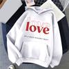 Sudadera con cuello redondo para hombre y mujer, estilo europeo y americano, nueva para el Día de San Valentín 2025, con estampado simple de corazón y letra en inglés, para comercio exterior europeo y americano