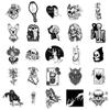 [Ce, Cpc] 50 Piezas de Pegatinas de la Serie Horror Gótico, Pegatinas de Bruja Mágica Estilo Gótico Blanco y Negro, Pegatinas Impermeables