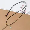 Cordão de pingente trançado feito à mão, primorosamente trabalhado, combinado com um lindo pingente de jade Hetian, moderno e ajustável