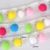 Renda de Pom-Pom 30x15mm Bordado de Renda DIY Renda Branca Preta + Decoração de Pom-Pom Colorida Mista para Bolsas e Acessórios de Roupa