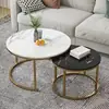 Mesa de centro, minimalista y moderna, adecuada para apartamentos pequeños, diseño moderno y lujoso, tamaño pequeño, ideal para dormitorios, mesa redonda pequeña para salas de estar, y como mesa de comedor para uso doméstico