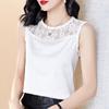 Body Beauty Camisola de Encaje Calado para Mujer Traje con Camiseta Básica Verano Talla Grande Ropa Exterior Top de Satén de Seda de Hielo