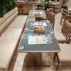 Conjunto de Mesa y Sillas para Tienda de Té con Leche de Moda Postre Café Restaurante Occidental Bar Comedor Panel de Lujo Ligero Cabina Sofá Uso Comercial