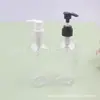 Botella cuadrada blanca de 250 ml con bomba, botella cuadrada de cuello largo para limpiador facial, desinfectante de manos y gel de ducha