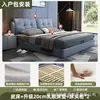 Cama tapizada, cama de madera maciza de lujo ligero, cama matrimonial, cama individual para viviendas de alquiler, dormitorio principal de alta gama para uso doméstico, cama matrimonial grande