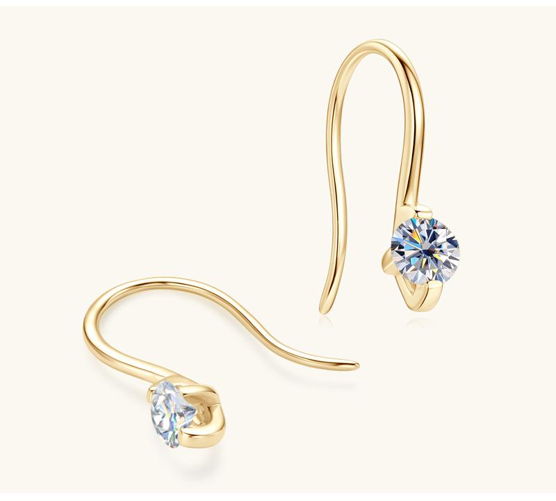 牛头莫桑钻石耳钩耳挂