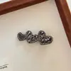 Presilha de Cabelo em Formato de Coração Totalmente Cravejada para Mulheres, Presilha Lateral da Moda de Alto Padrão para Franja, Atacado de Acessórios de Cabelo