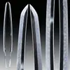 Acero T10 cubierto de arcilla, hoja sin afilar, espada japonesa, espada larga de samurái, accesorio de espada Hamon templado en arcilla, sin afilar