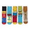 Meias Masculinas Personalizadas de Desenho Animado para Fornecimento Transfronteiriço de Anime, Meias Masculinas de Algodão Penteado, Meias de Skateboard de Comprimento Médio com Estampas de Animais