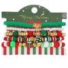 Nuevo Set de 5 Pulseras Serie Navideña Árbol Campana Personalizado Moda Versátil Arcilla Polimérica Cuentas Colgantes Traje de Pulsera
